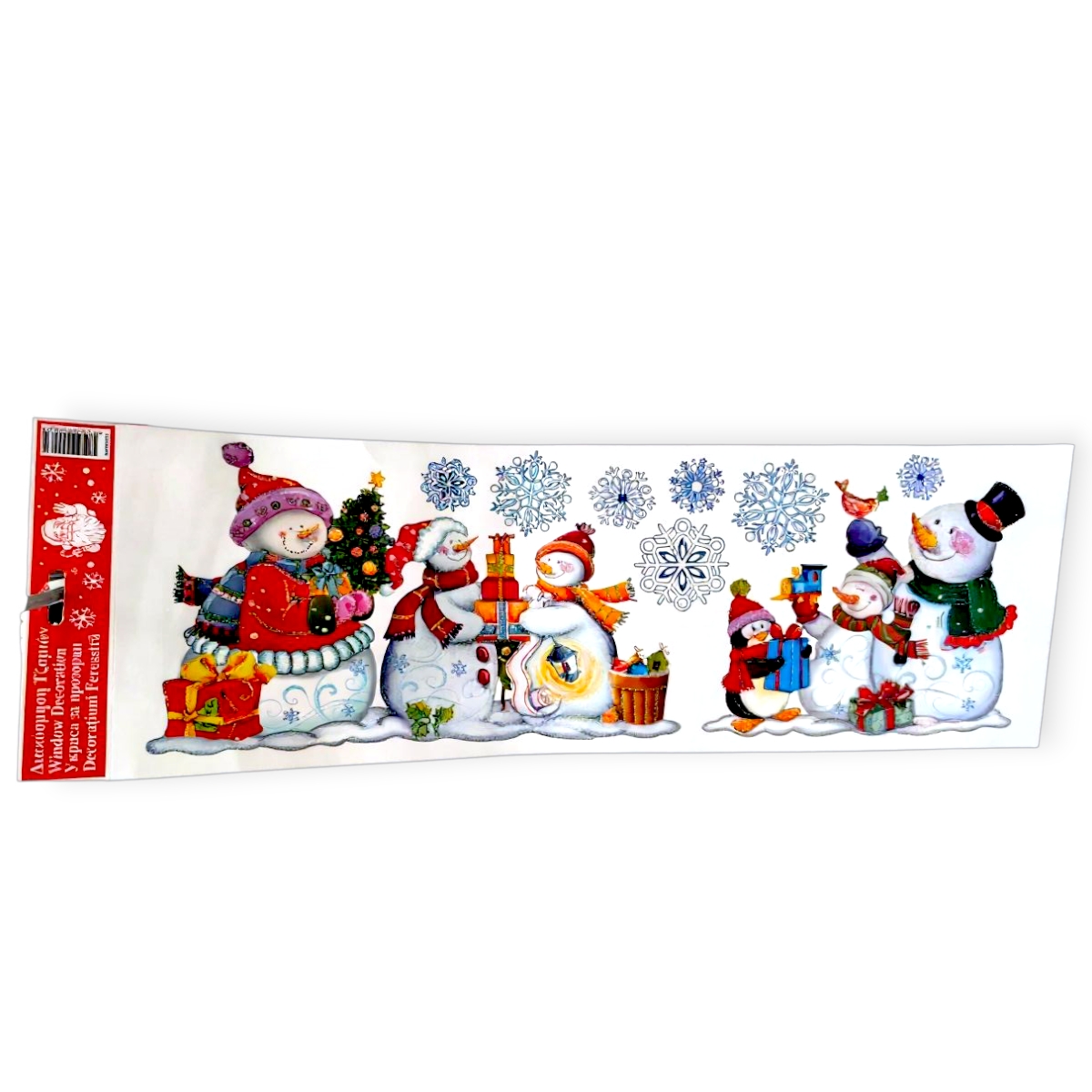 Hóemberes karácsonyi ablakmatrica csillámmal 21x60cm