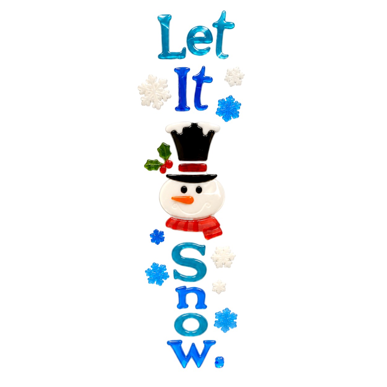 „Let it snow” hóemberes gél ablakmatrica (9x18 cm)