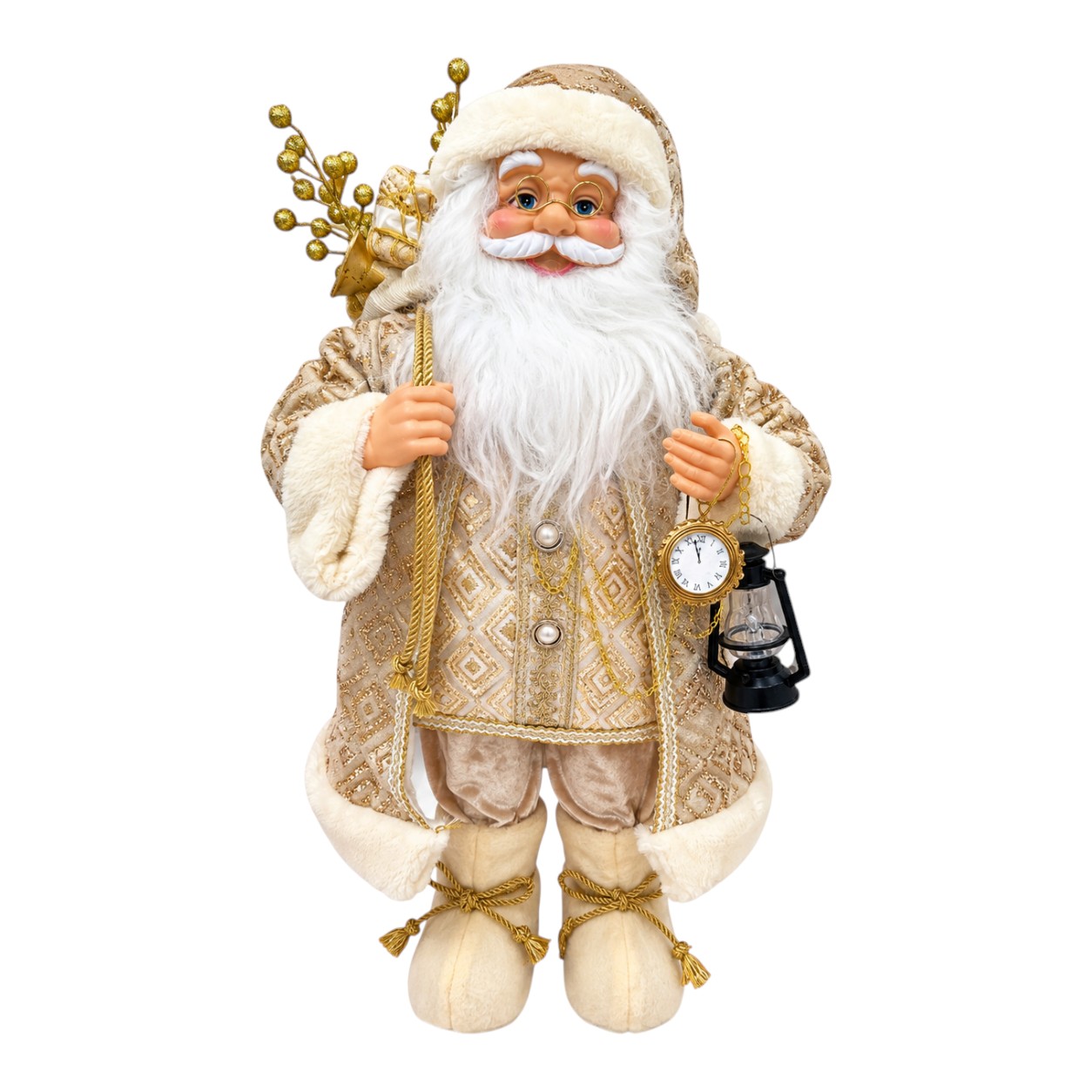 Óriás pezsgő színű Mikulás figura (80 cm)