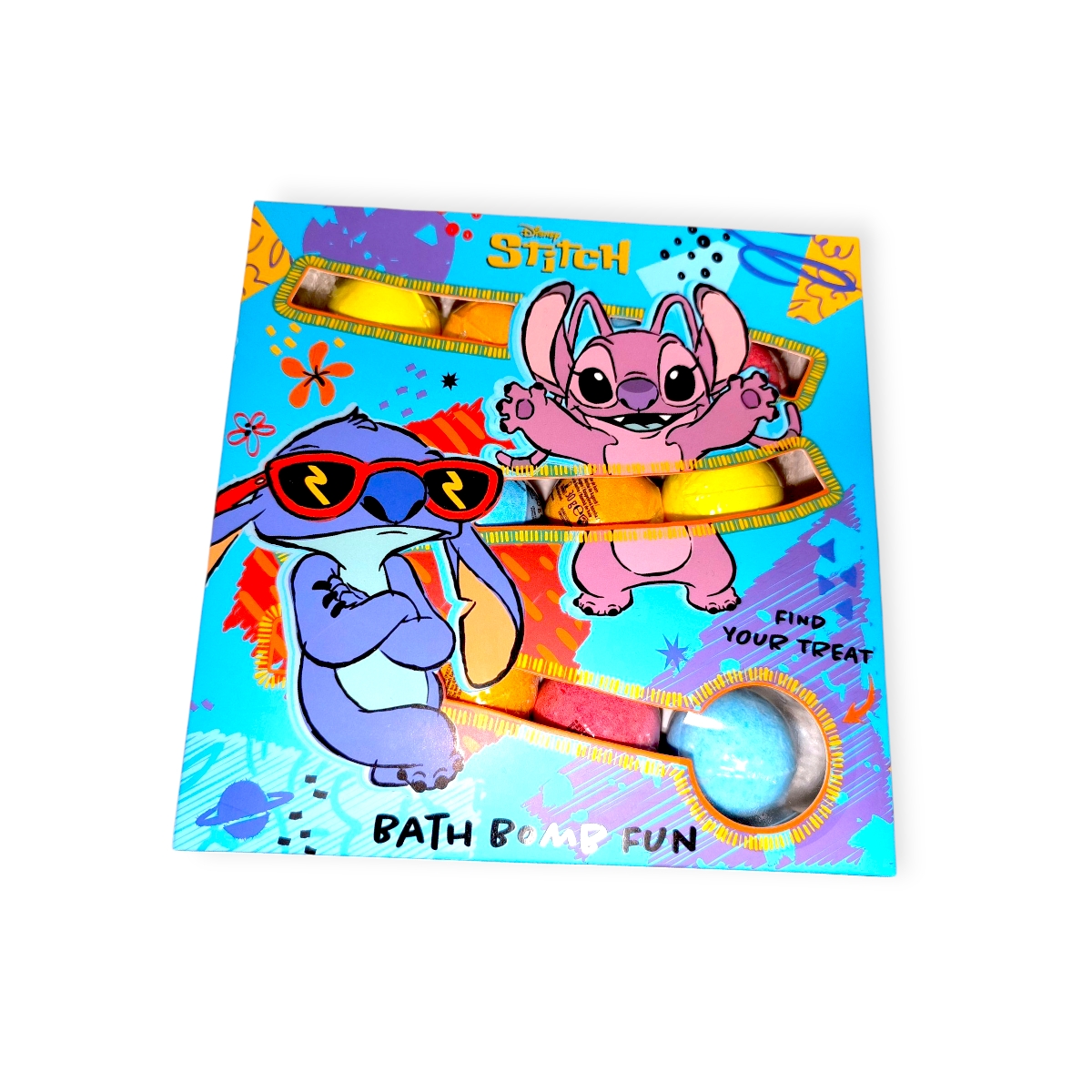 Disney Lilo & Stitch pezsgő fürdőgolyó szett – 4 féle illat 12 db (4 féle illat, 3×30 g)