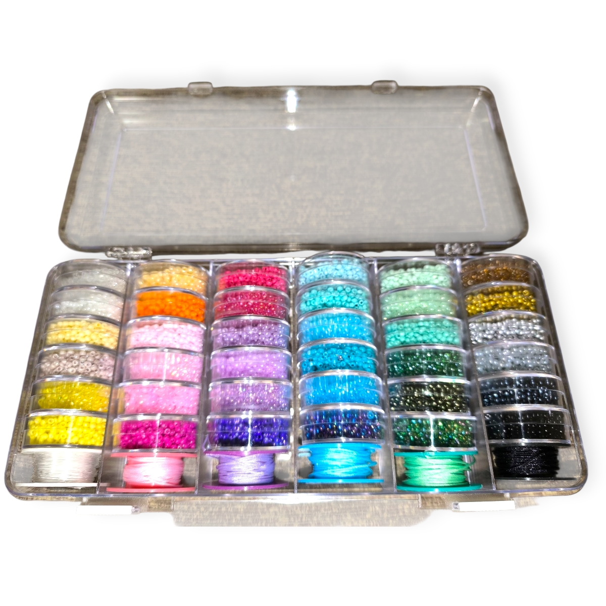 42 részes színes gyöngykészlet dobozban