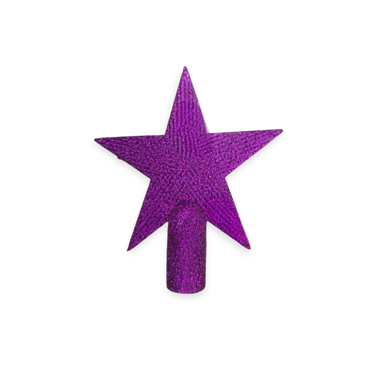 Lila csillogó csúcsdísz karácsonyfa tetejére 15 cm