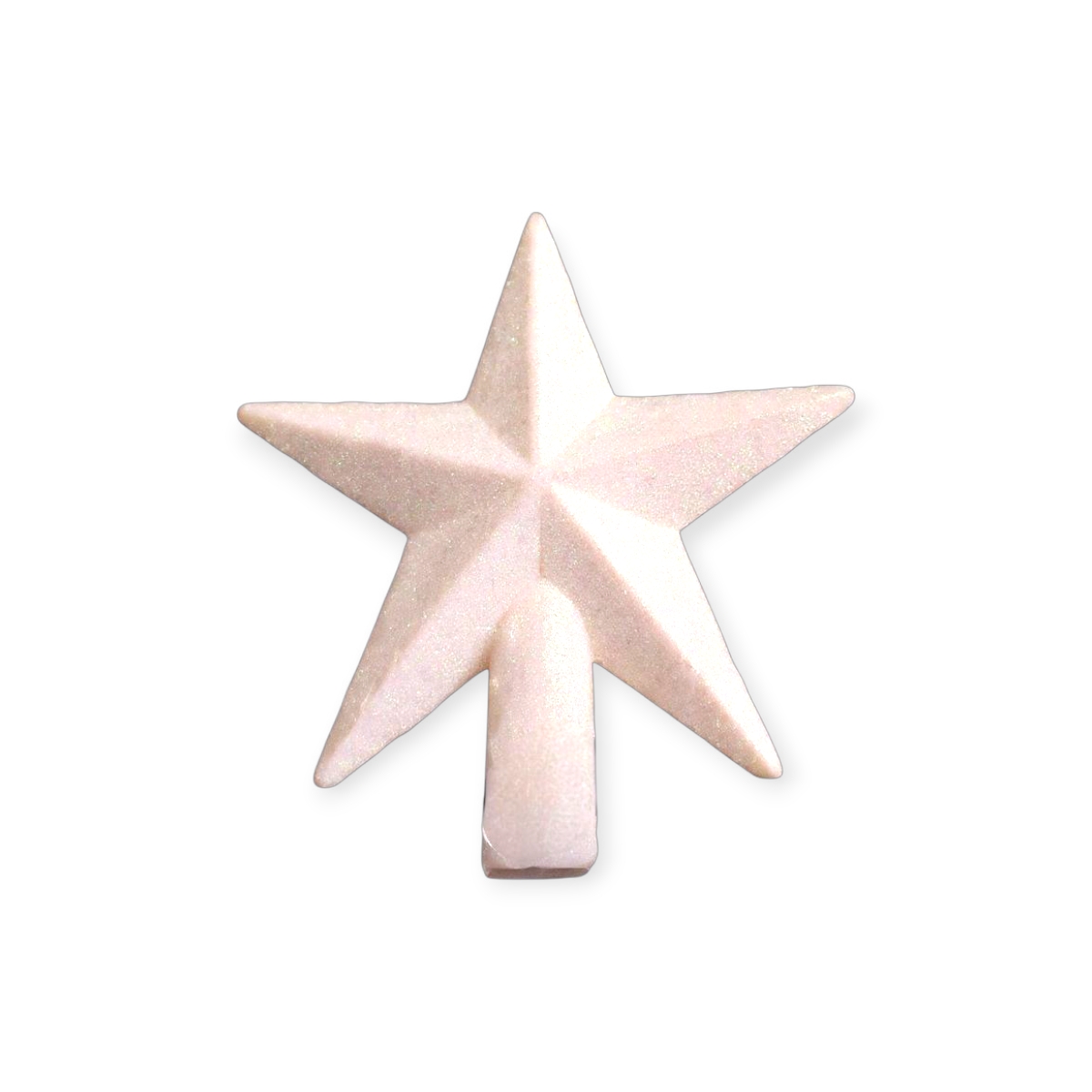 Irizáló fehér 3D csillag csúcsdísz 20 cm