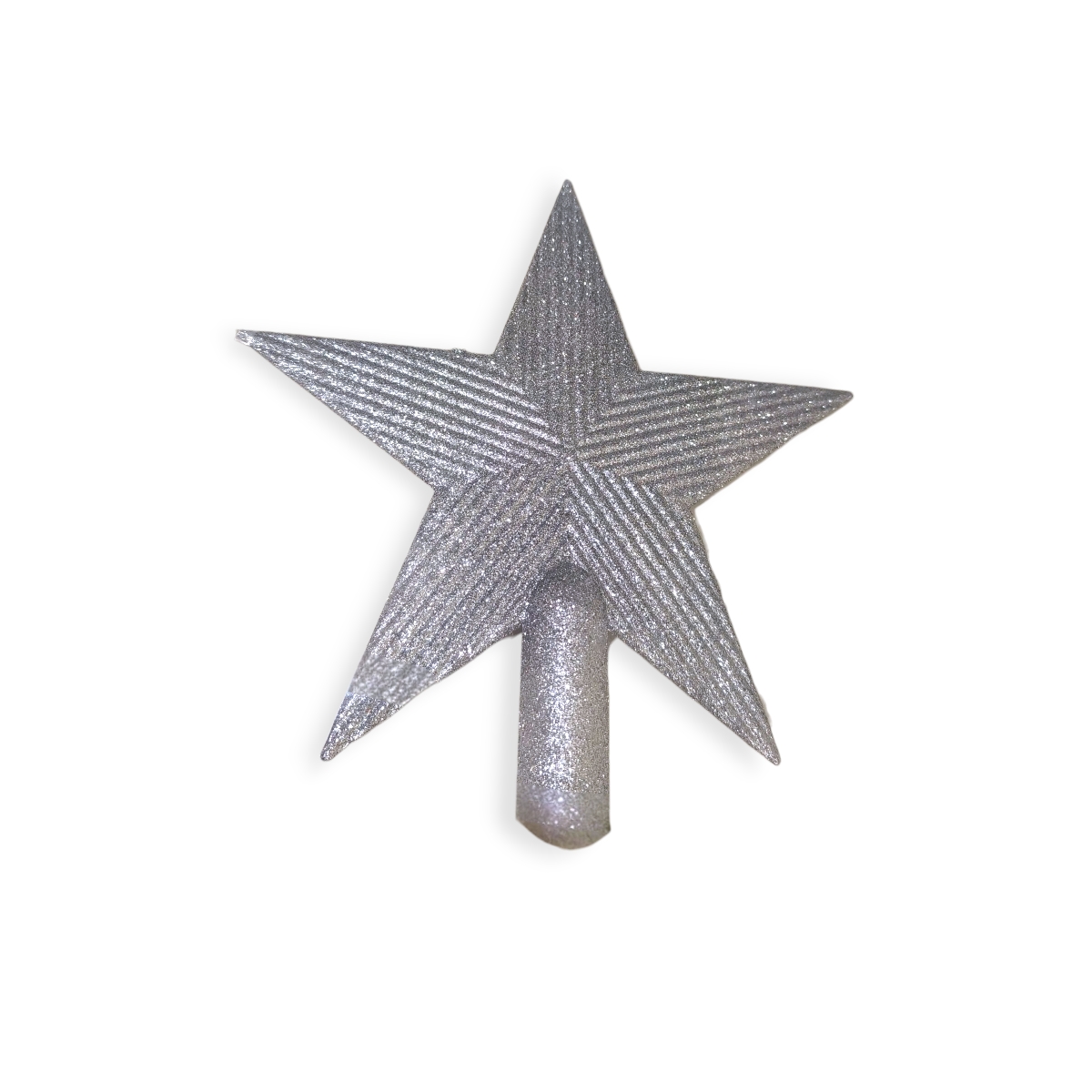 Ezüst csillag csúcsdísz 22 cm