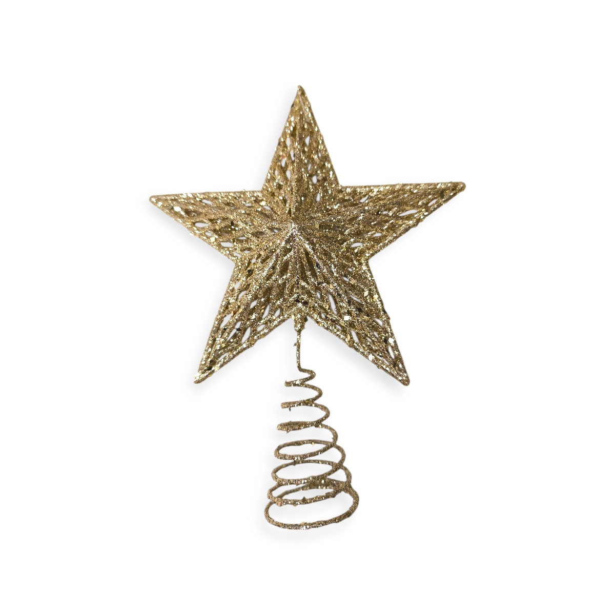 Pezsgő bézs 3D csillag csúcsdísz 23 cm