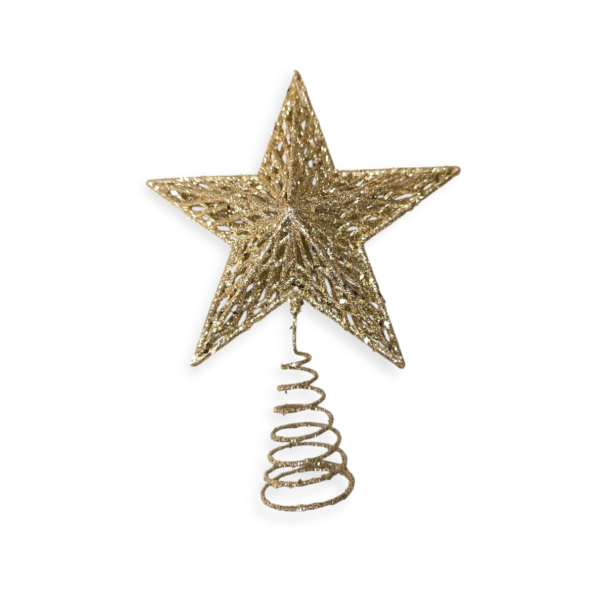 Pezsgő bézs 3D csillag csúcsdísz 33 cm