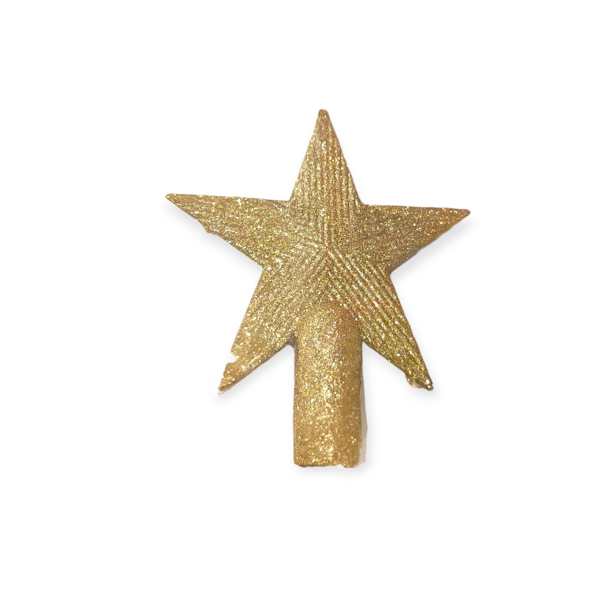 Arany csillag karácsonyfa csúcsdísz 22cm