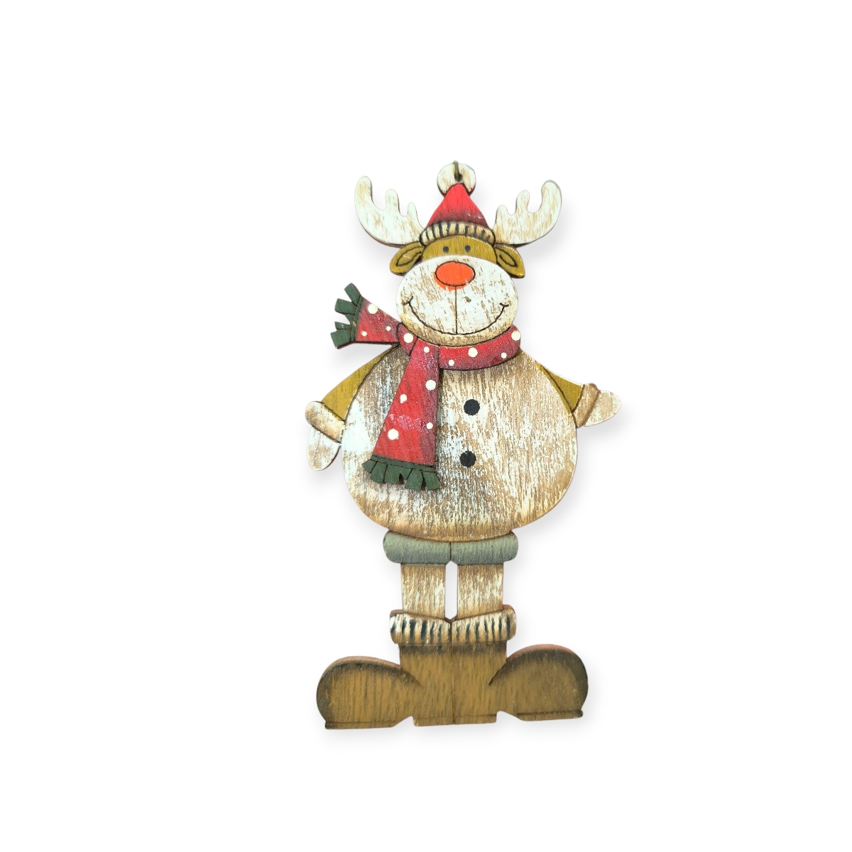 Vintage fa szarvas karácsonyfadísz – 11,5 cm