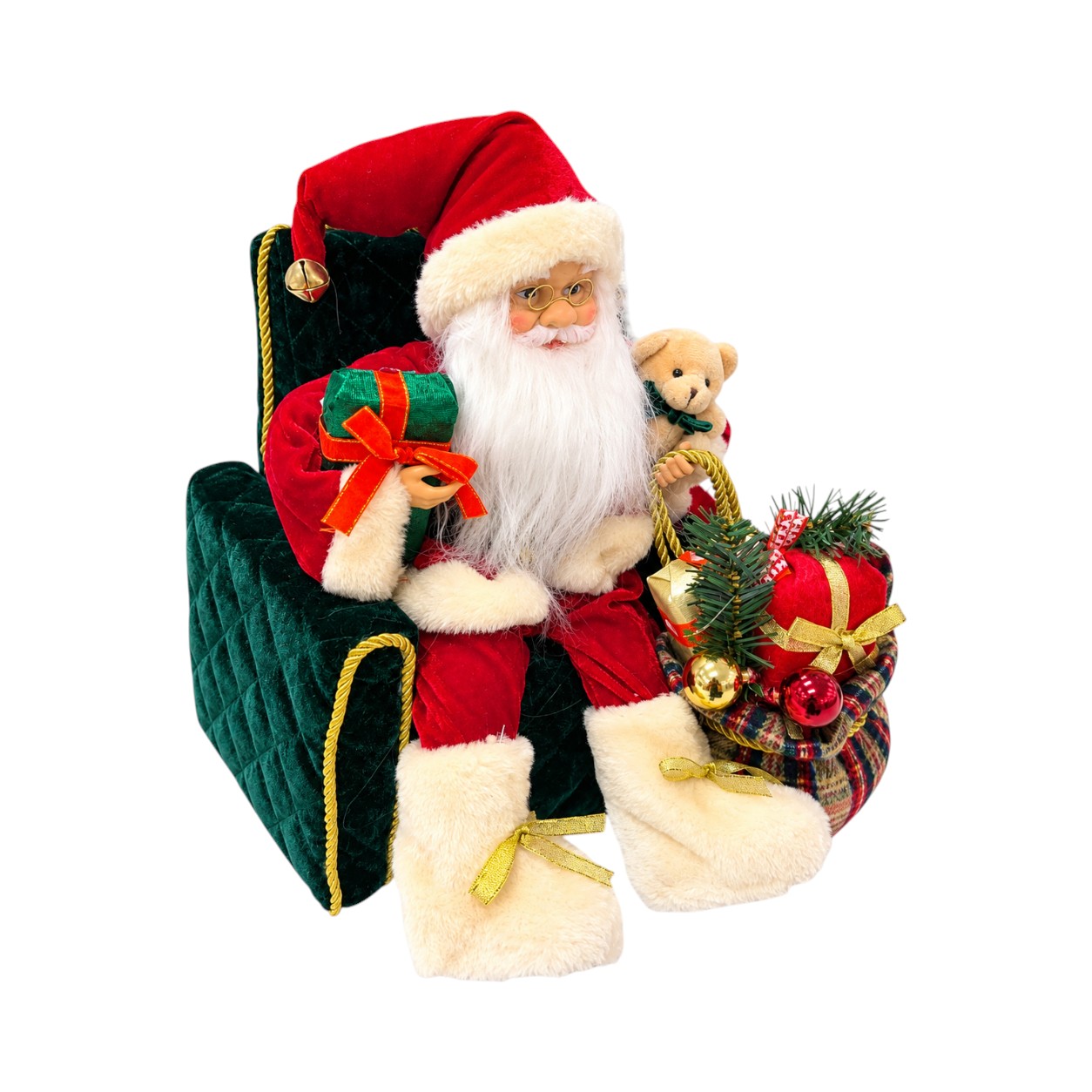 Élethű Mikulás figura LED-del és hanggal