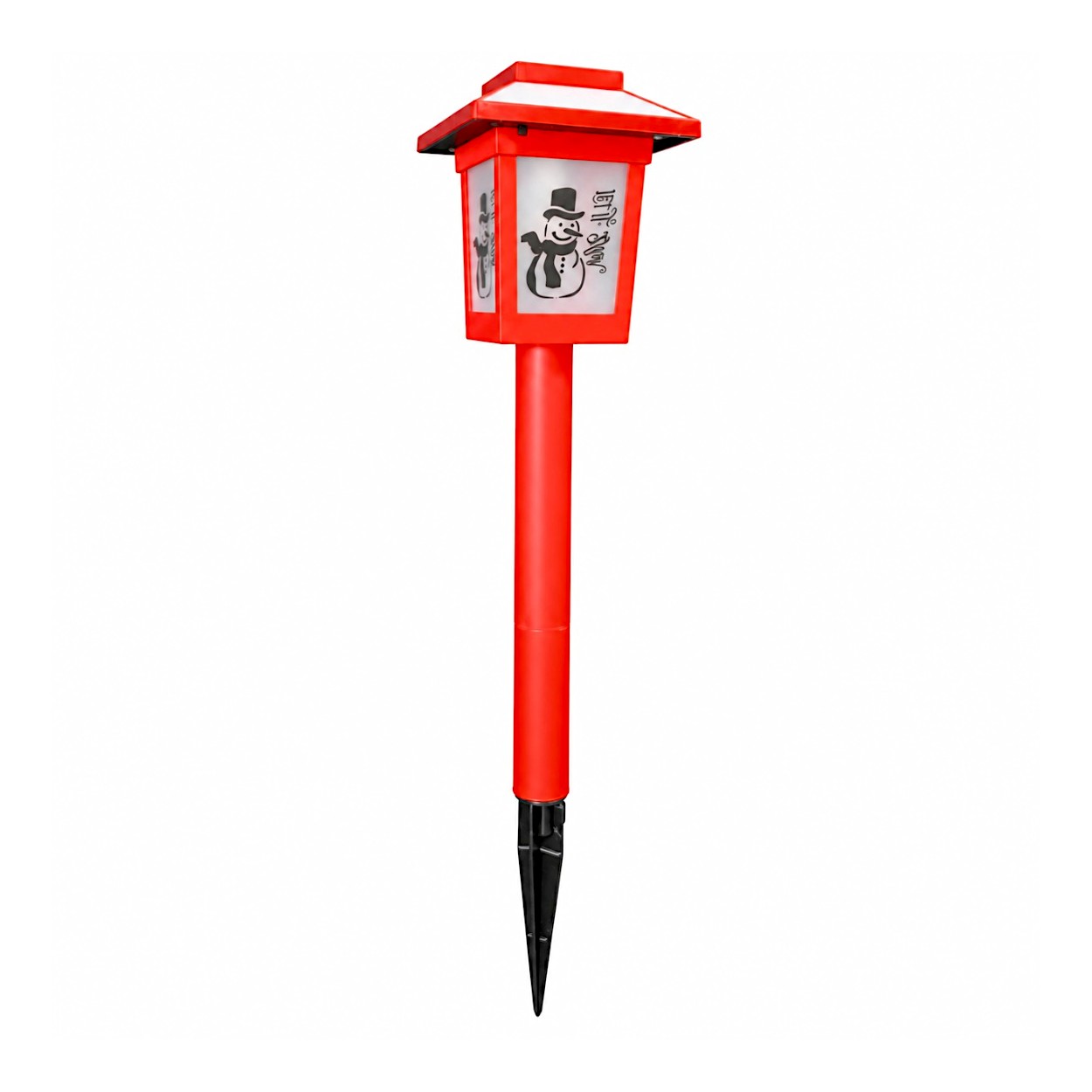 Napelemes karácsonyi hóemberes lámpás lánghatással (38 cm)