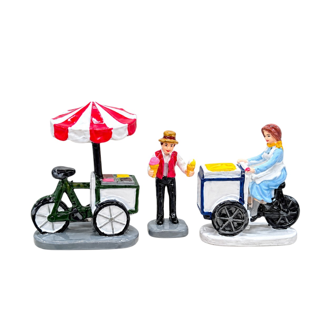 Kerékpáros árus karácsonyi figura szett (3 db)