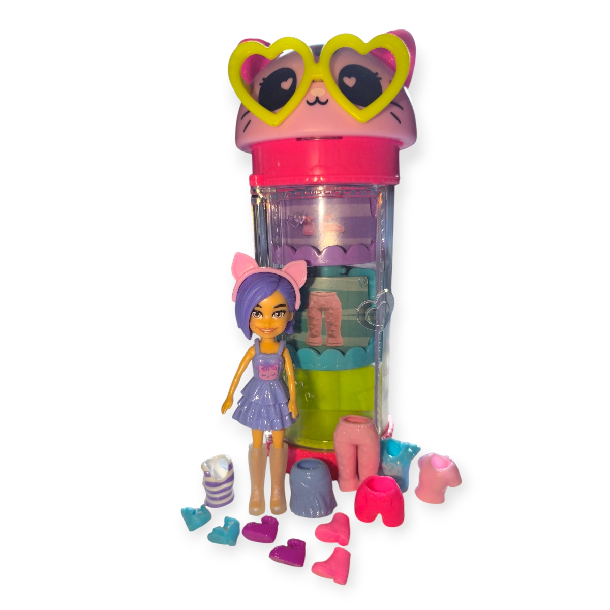 Polly Pocket cica szekrény játékkészlet – Mattel öltöztetős baba szett