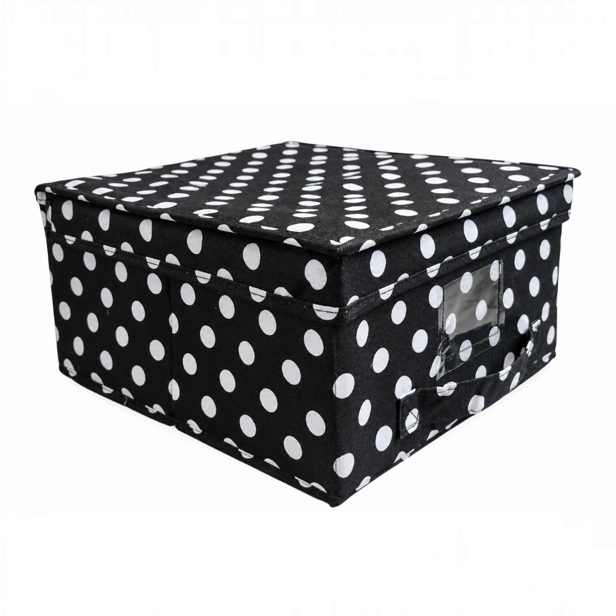 Fedeles textil tárolódoboz, fekete-fehér, 30×30×16 cm