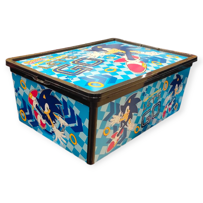 Sonic játéktároló doboz fedéllel – 10 L (37x26x14 cm)