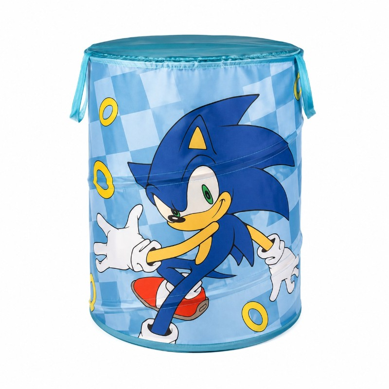 Sonic kék textil játéktároló kosár – 46×57 cm