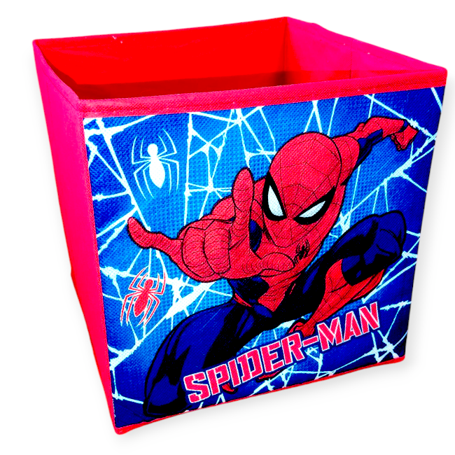 Piros Pókember textil tároló doboz – 25x25x25 cm