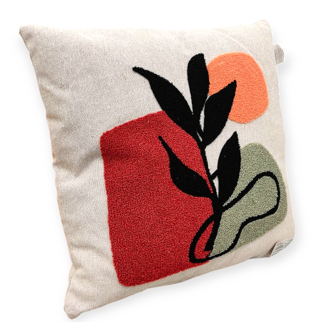 Etnikai mintás bézs díszpárna – nyári dekoratív párna 45x45 cm