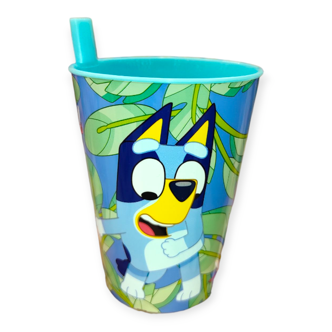 Bluey Blue szívószálas műanyag pohár gyerekeknek 260 ml