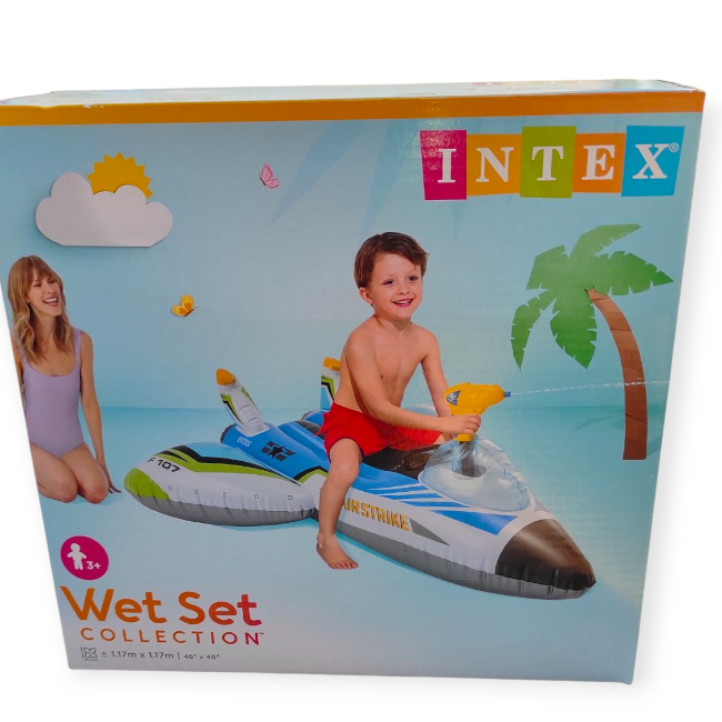 Intex vadászrepülő vízipisztolyos matrac gyerekeknek – kék