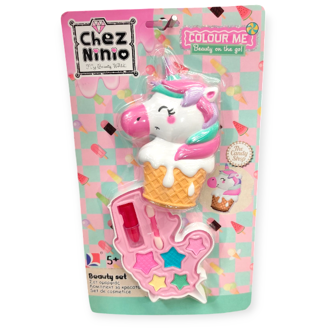 Unicorn Cupcake smink szett gyerekeknek – szemhéjfesték és rúzs
