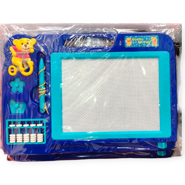Kétoldalú mágneses és krétás rajztábla gyerekeknek – 30x21 cm, számolóval