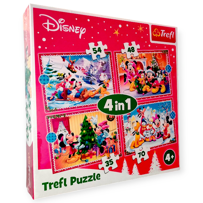 Mickey Egér 4 az 1-ben Karácsonyi Puzzle – Limitált kiadás