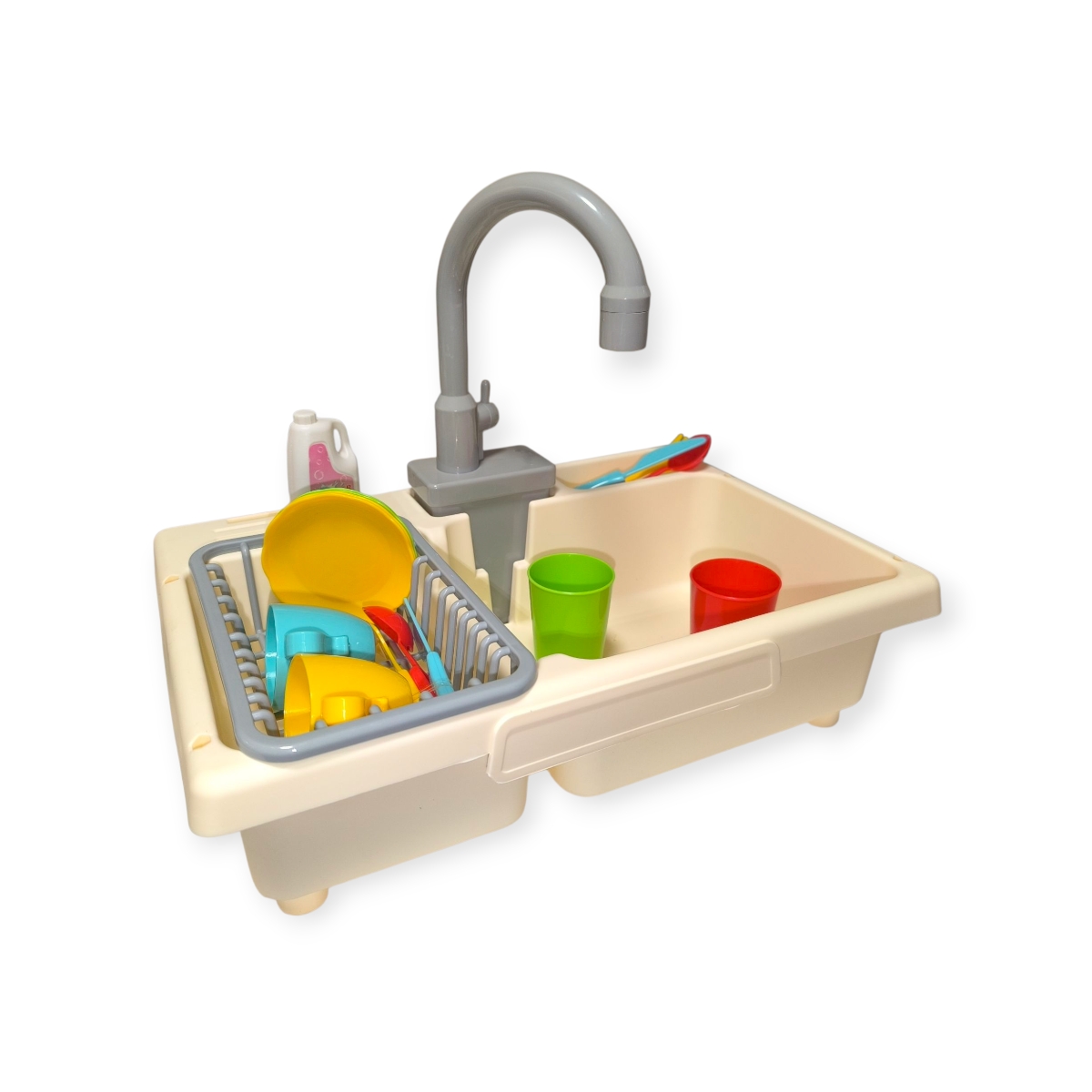 Játék mosogató folyóvíz funkcióval és kiegészítőkkel 36 cm