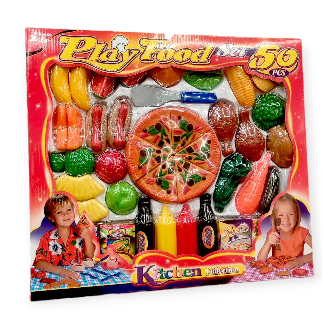 Pizza játékkészlet 50 darabos – kiegészítőkkel