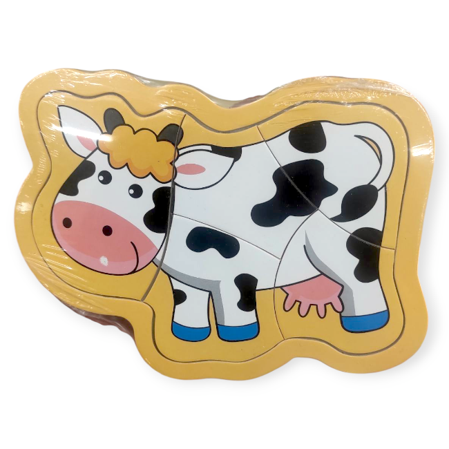 Fa kirakó tehén mintával – 5 darabos oktató puzzle