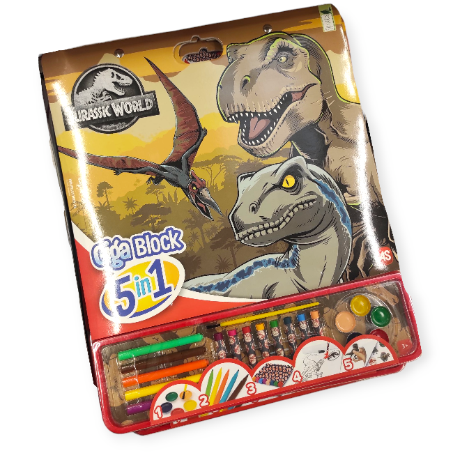 Jurassic World dinoszauruszos rajzkészlet gyerekeknek 25 lapos