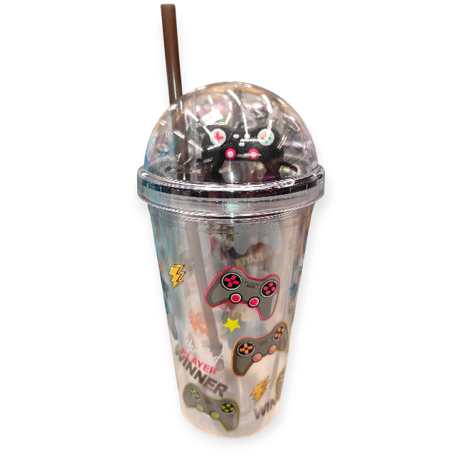  GameCup – Joystick szívószálas pohár srácoknak (475 ml)