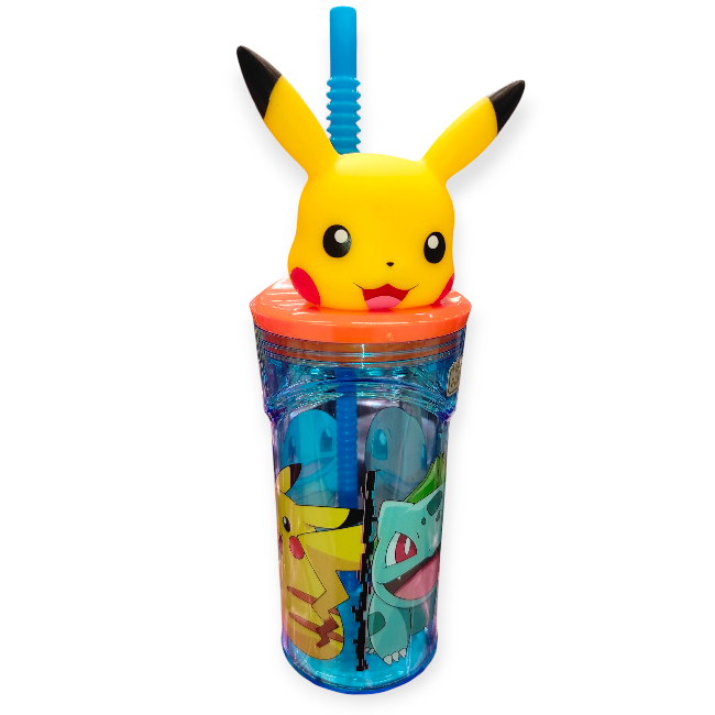 3D Pikachu szívószálas pohár (360 ml)