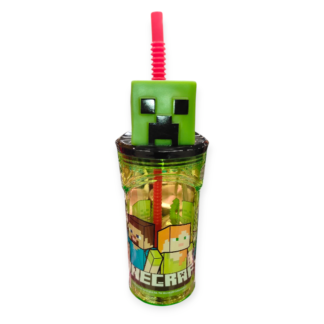 3D Minecraft pohár szívószállal (360 ml)