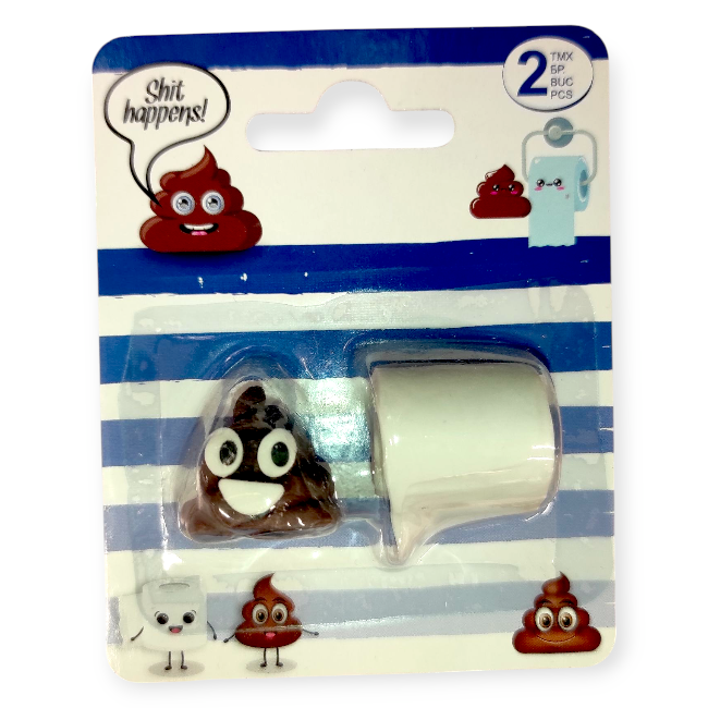 Kaki és WC-papír radír szett – 3D-s, 2 darabos